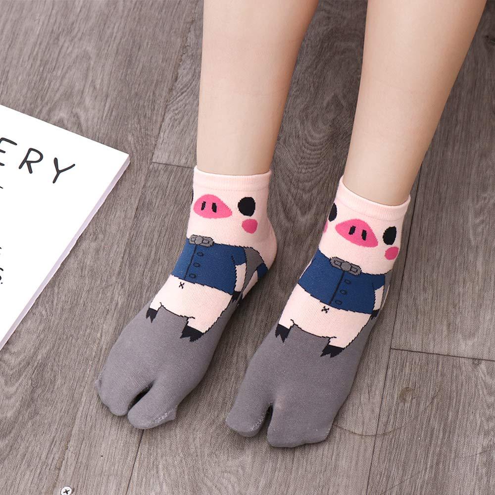 HARRIETT Vớ Cotton Cổ Thấp Họa Tiết Hoạt Hình Phong Cách Harajuku Thoáng Khí