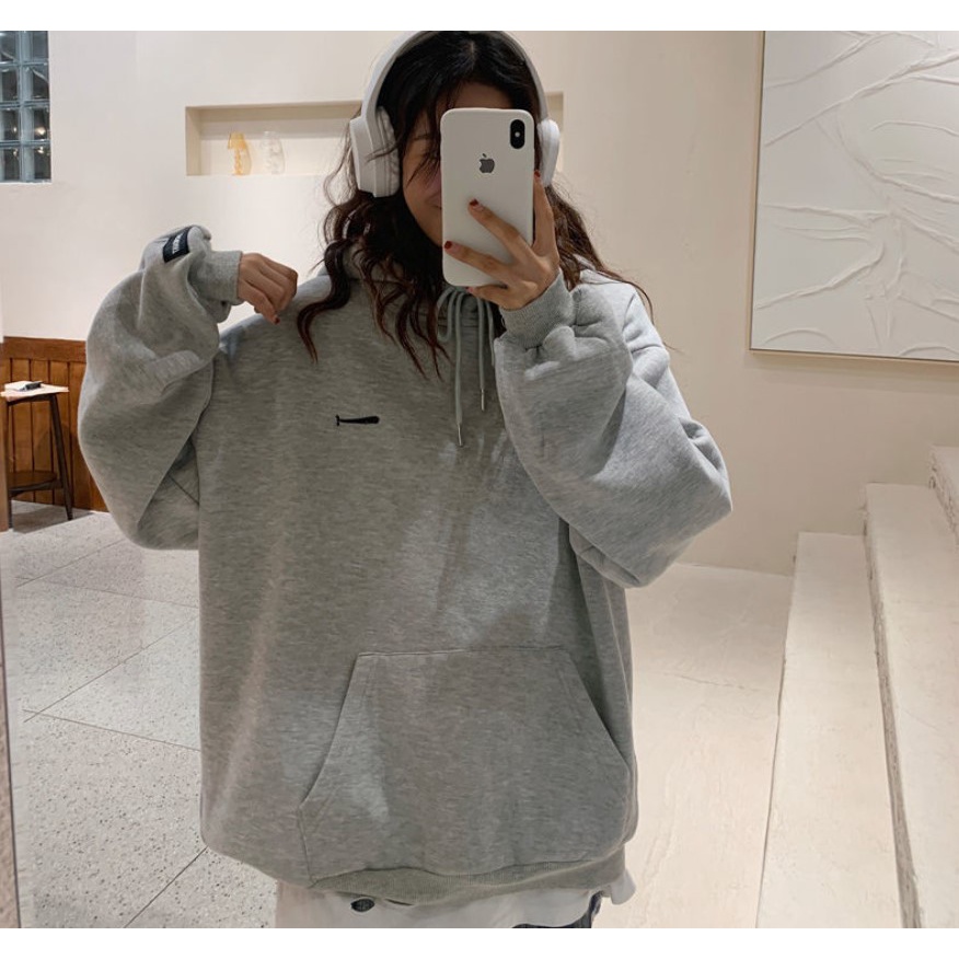 HOODIE |  Áo Hoodie Trơn Nam Nữ Form Rộng 2 Màu Cam Xám Vải Nỉ Dày Dặn 2 Lớp Không Xù Unisex Ulzzang | BigBuy360 - bigbuy360.vn