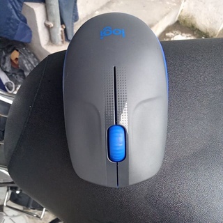 con chuột máy tính màu xanh đã qua sử dụng của tôi