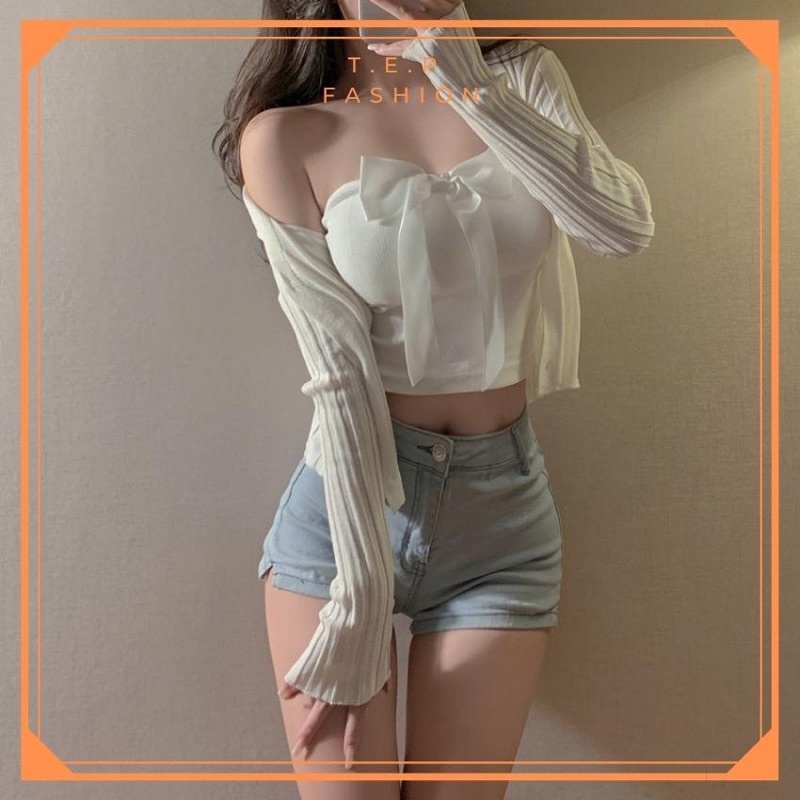Áo Quây Croptop Nơ Ngực Tep Venus Fashion - BRA010