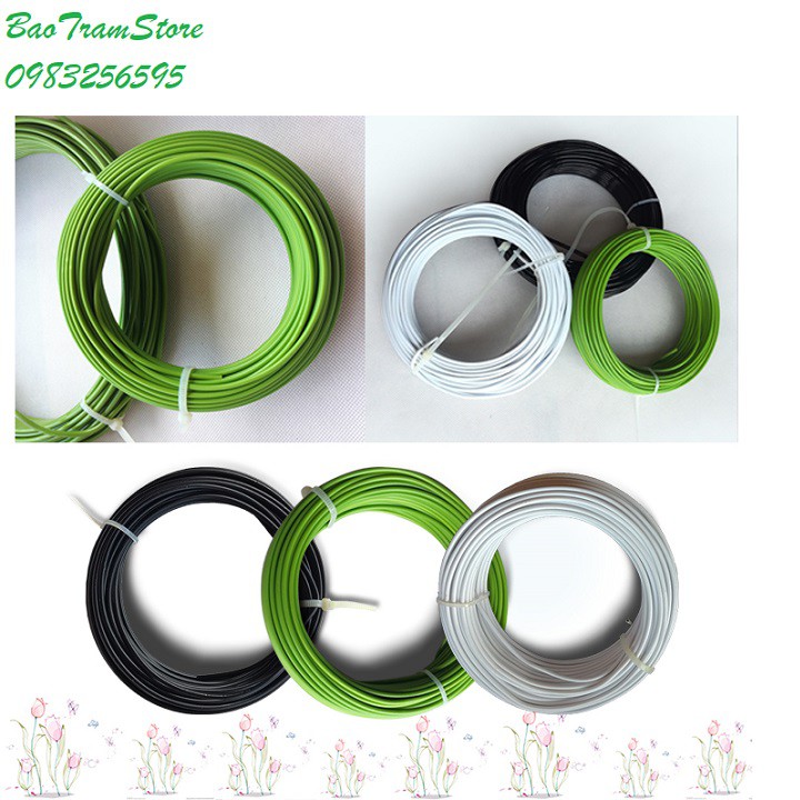 Cuộn 20m dây kẽm bọc nhựa dùng buộc, uốn cành đường kính 2mm