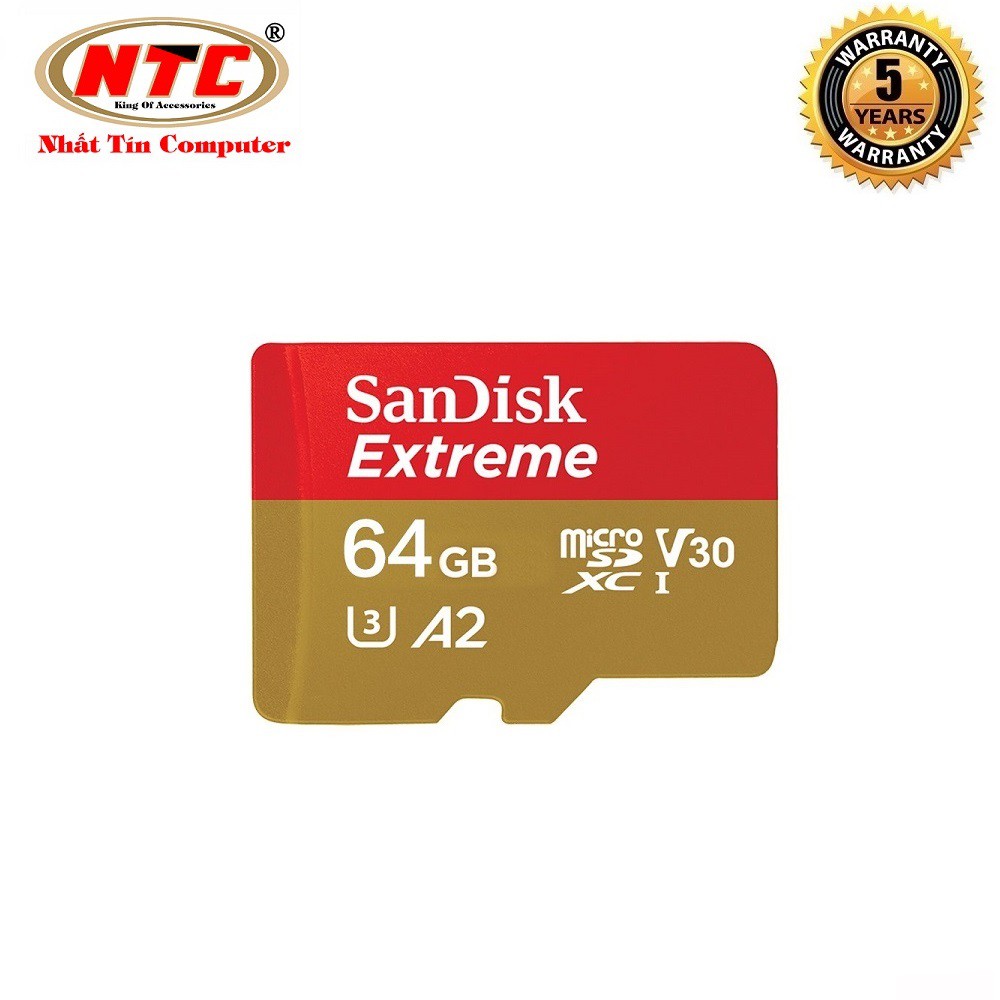 Thẻ Nhớ MicroSDXC SanDisk Extreme 64GB V30 U3 4K A2 R160MB/s W60MB/s - No Adapter (Vàng) | BigBuy360 - bigbuy360.vn