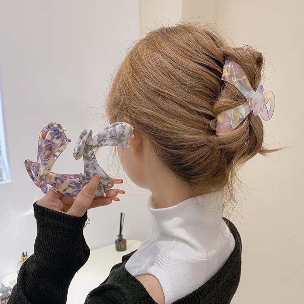 TWINKLE Kẹp Tóc Nhựa Acrylic Màu Sắc Ngọt Ngào Phong Cách Retro Cho Nữ