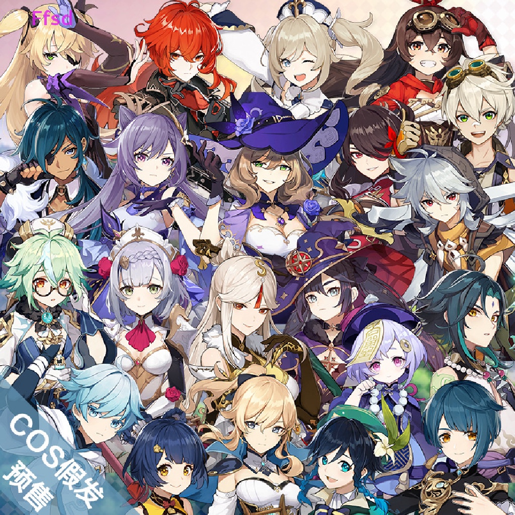 Bộ Tóc Giả Màu Xanh Lá 40cm Hóa Trang Nhân Vật Anime Genshin Va Chạm Xiao Cho Nam