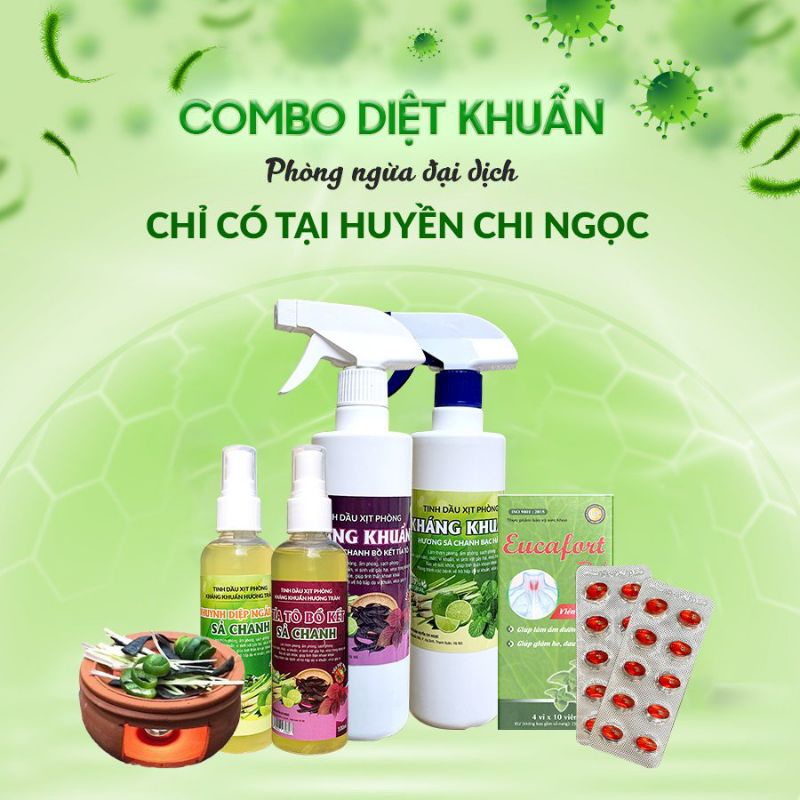 Tinh dầu xịt phòng kháng khuẩn sả chanh bồ kết tía tô