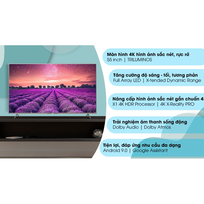 Android Tivi Sony 4K 55 inch KD-55X9000H/S (Miễn phí giao tại HCM-ngoài tỉnh liên hệ shop)