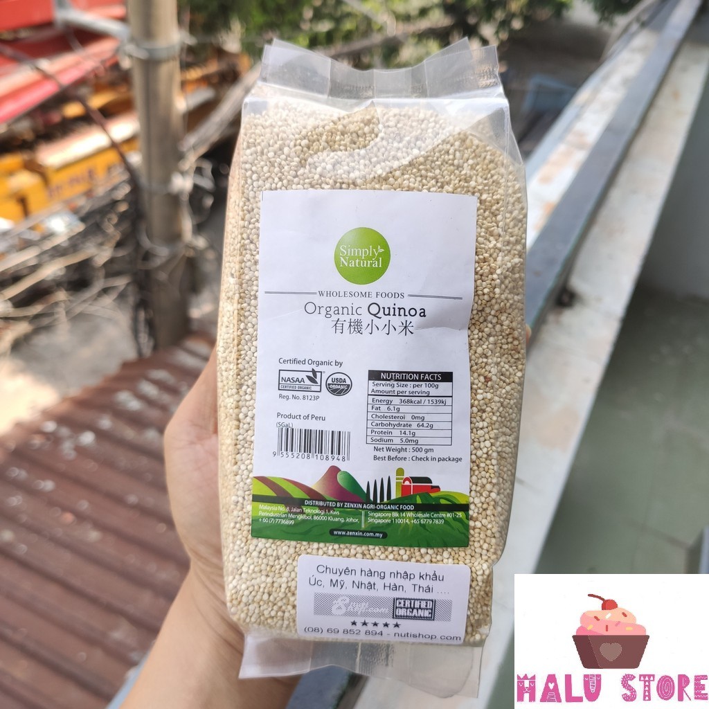 Hạt diêm mạch quinoa trắng Simply Natural 500gr