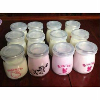 12 cốc làm sữa chua thủy tinh sạch sẽ dung tích 100ml