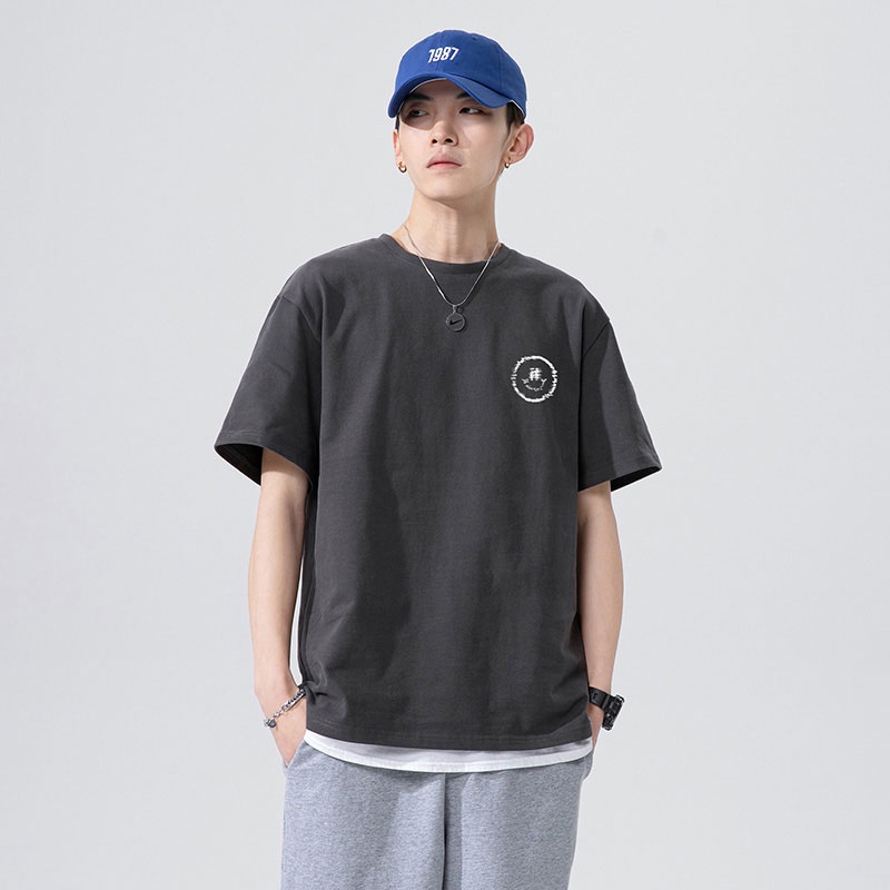 Áo Thun Tay Ngắn Cổ Tròn In Họa Tiết Thời Trang Cho Nam