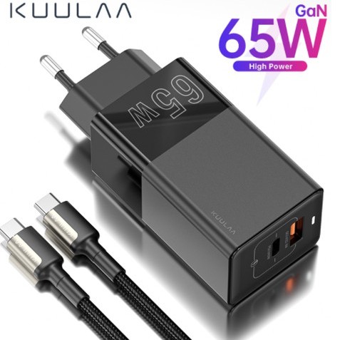 Cốc Sạc KUULAA Cổng USB Type-C Macbook Sạc Nhanh Cho Samsung Xiaomi Chất Liệu GaN 65W