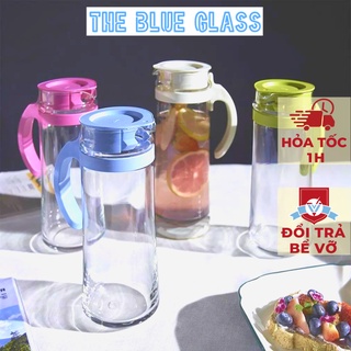 Bình nước thủy tinh cao cấp ocean patio 1.3 lít, bình đựng nước trong suổt cao cấp năp nhựa nhiều màu - 18344-tm