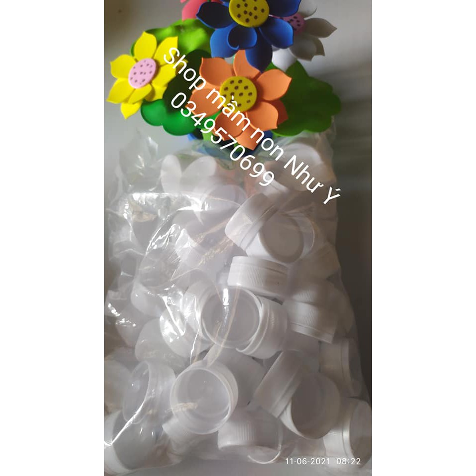 100 Nắp chai nhựa nhiều màu 🌻SHOP MẦM NON NHƯ Ý 🌻- Đồ Dùng Mầm Non 🌻