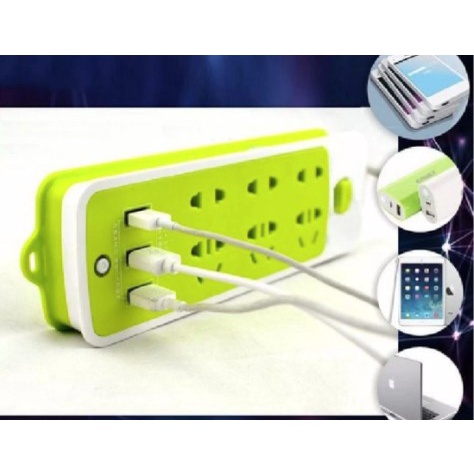 Ổ điện đa năng chống giật - ổ cắm điện thông minh kèm cổng sạc USB (6 phích cắm, 3 USB)