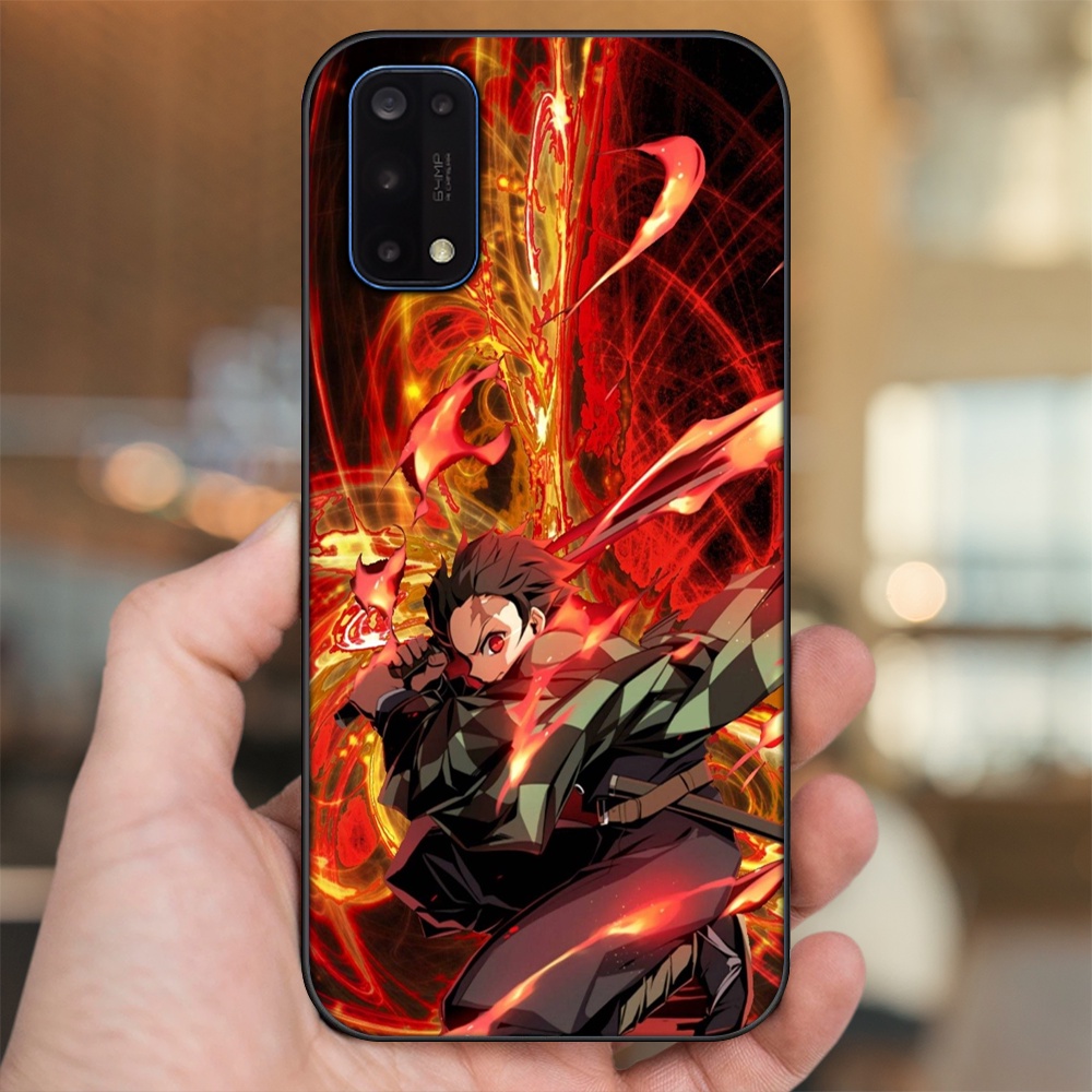 Ốp lưng Realme 7 Pro viền đen in hình Tanjiro Kimetsu No Yaiba