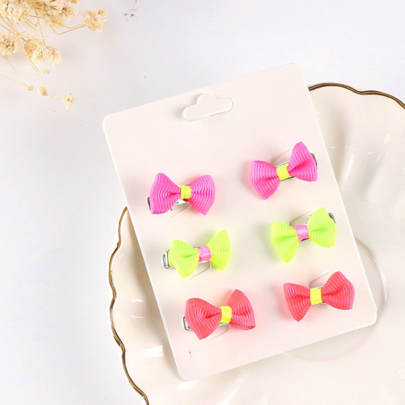 Set 6 kẹp tóc nơ xinh xắn cho bé gái