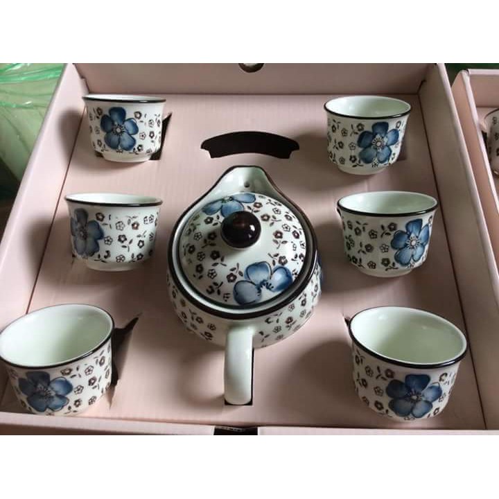 BỘ ẤM TRÀ MINI 1 ẤM 6 TÁCH CAO CẤP ( màu đỏ )