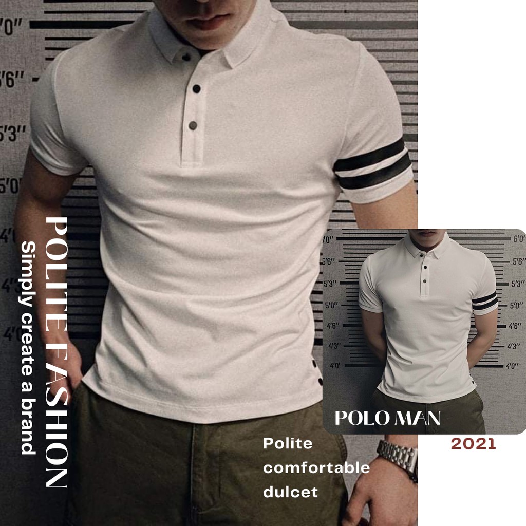 Áo polo nam, áo thun nam có cổ, chất liệu cotton 100% mềm mịn thanh lịch sang trọng. | BigBuy360 - bigbuy360.vn