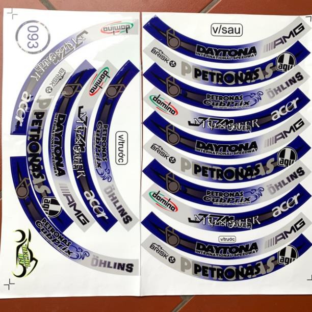 Tem Vành Full Bánh Mã 093 Xanh Trắng Daytola