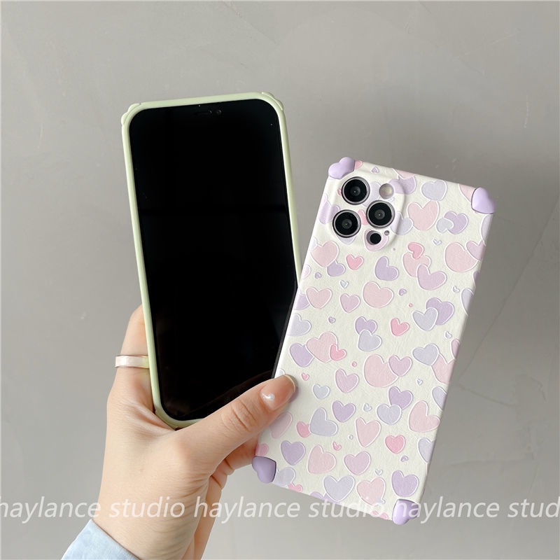 Ốp Điện Thoại Silicon In Hình Trái Tim Cho IPhone 7 8Plus 11 12promax X XS XR 11