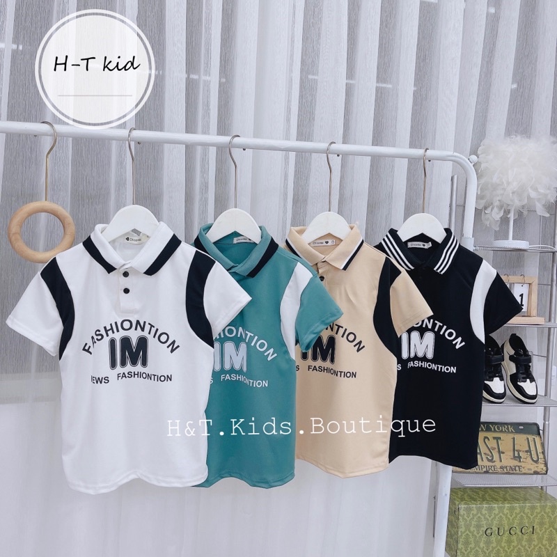 (xả) Áo polo cộc tay vải mềm mát cho bé trai(14-25kg)