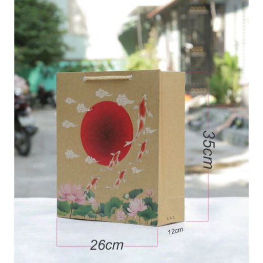 Mộc - mẫu 22 COMBO 10 Túi giấy đựng quần áo  quà tặng size 35cm x 26cm x 12cm