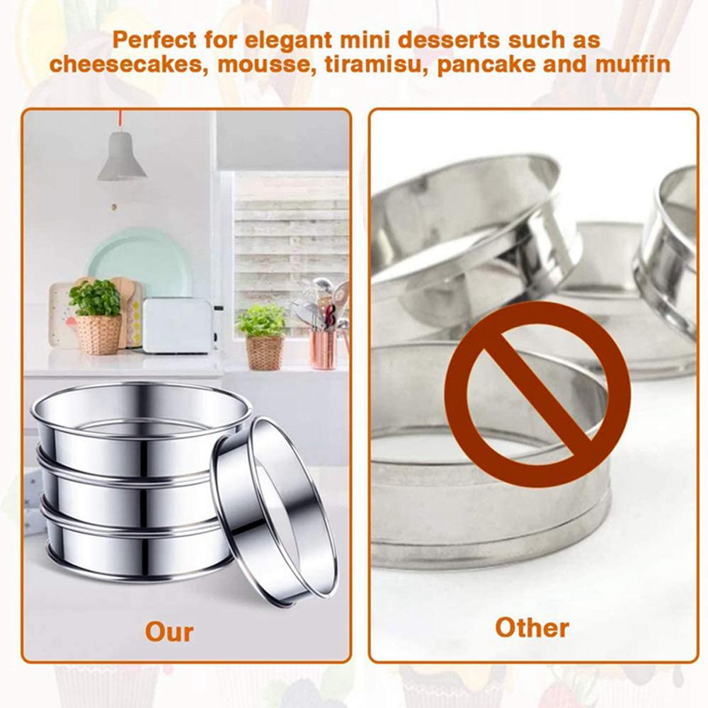 Khuôn Làm Bánh Tròn Bằng Thép Không Gỉ Bền Bỉ DIY
