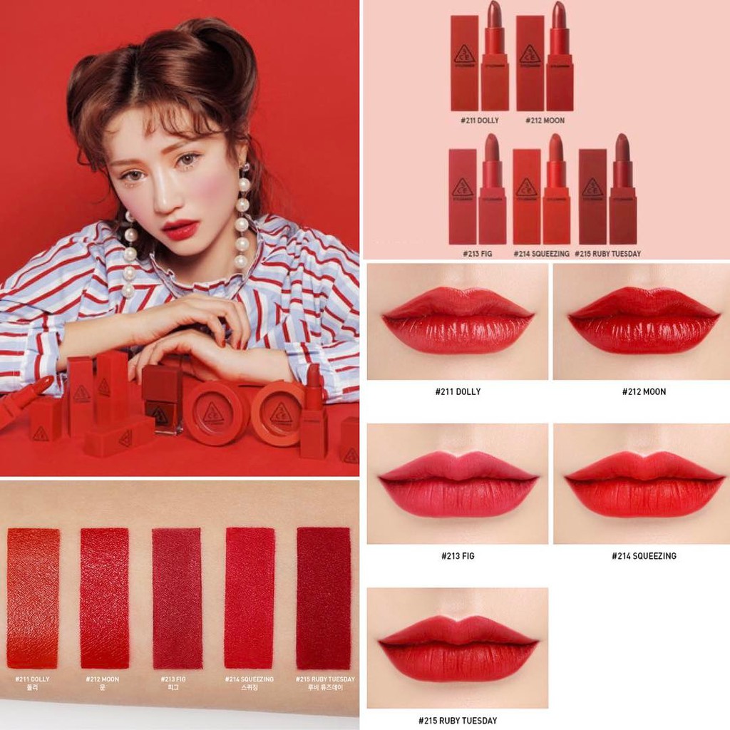 Son thỏi siêu lì 3CE Red Recipe Matte Lip Color của Hàn Quốc