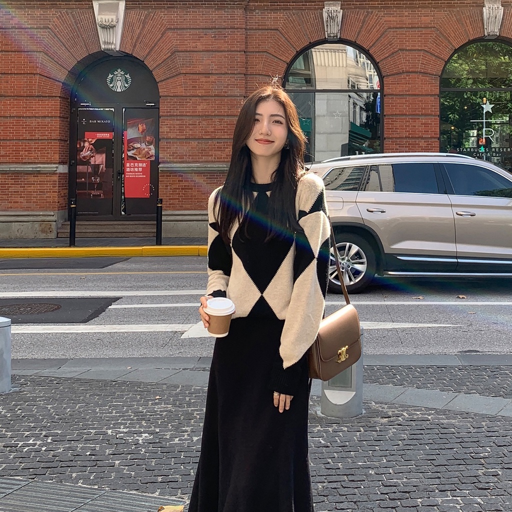 Porozi  Áo len tay dài cổ tròn  thời trang phong cách Hàn Quốc