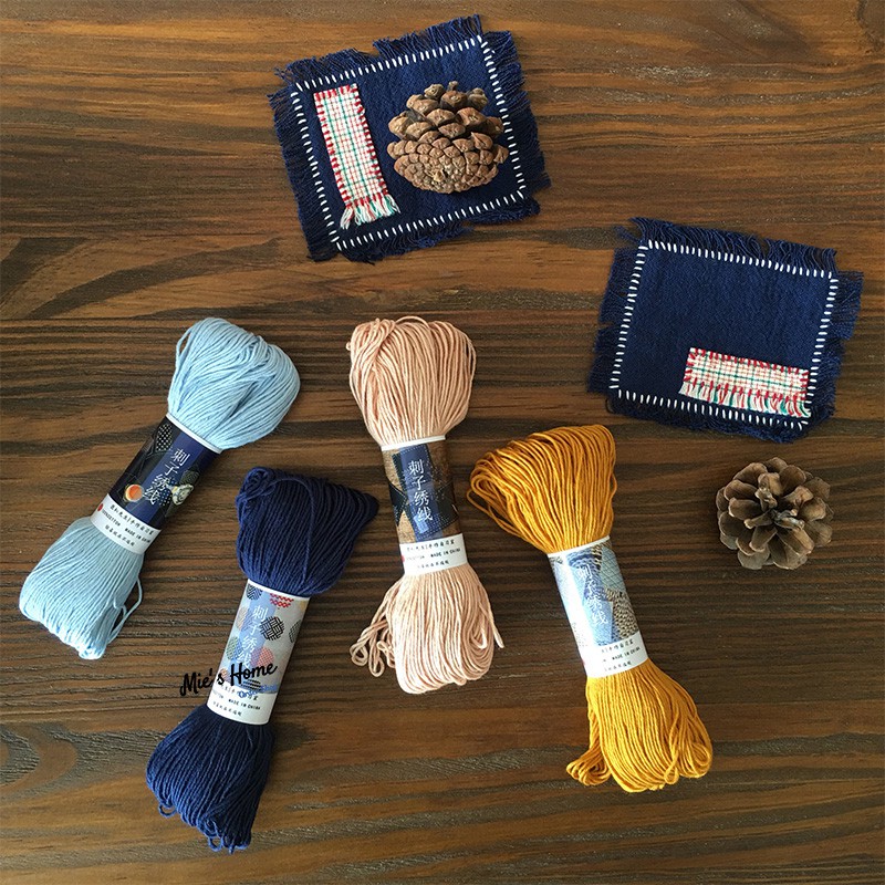 Chỉ Thêu tay SỢI BÔNG NHẬT BẢN Bó gồm 40 sợi/ 120 cm Thêu thủ Công Sashiko CHỈ COTTON CAO CẤP MIE Handmade Shop