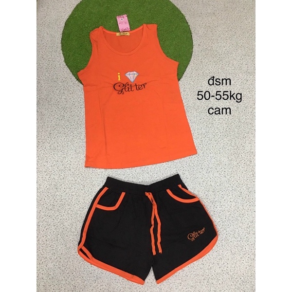 bộ đùi sát nách thun cotton - thời trang nữ dạo phố