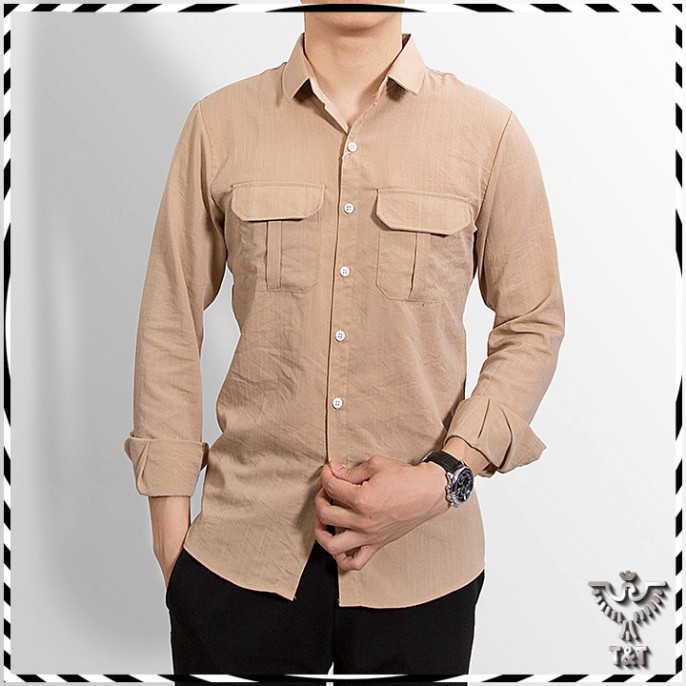 Áo sơ mi nam chất đũi xước phong cách trẻ trung đẹp | BigBuy360 - bigbuy360.vn