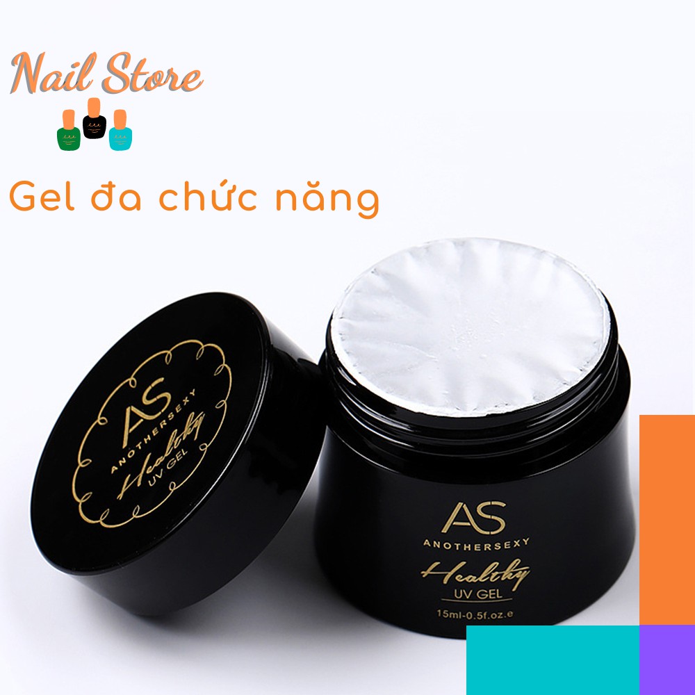 Gel Đính Đá, Vẽ, Đắp AS - Gel Đa Chức Năng 5in1 Hũ Lớn 15ml CHÍNH HÃNG