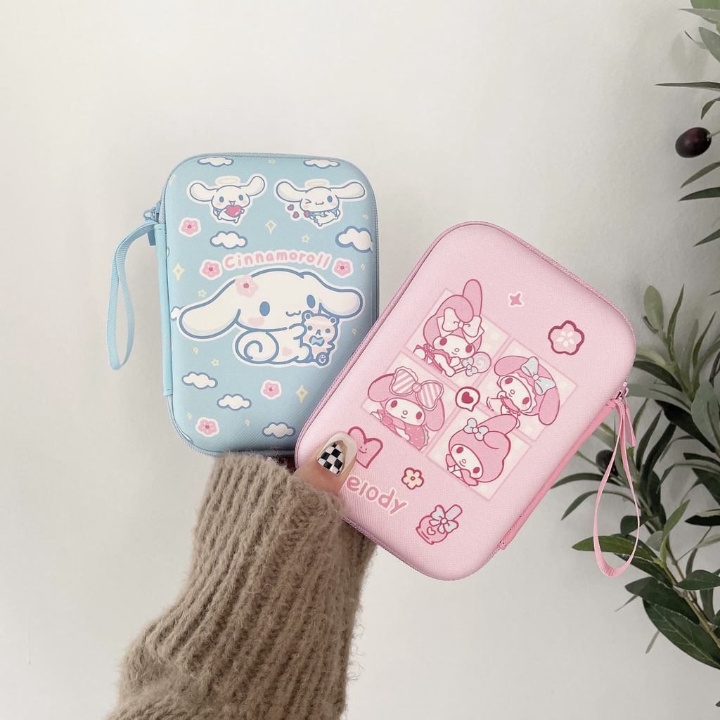 Túi Đựng Mini Cứng Hình Vuông Bằng EVA Cứng Hình Hoạt Hình Có Dây Đeo Tay
