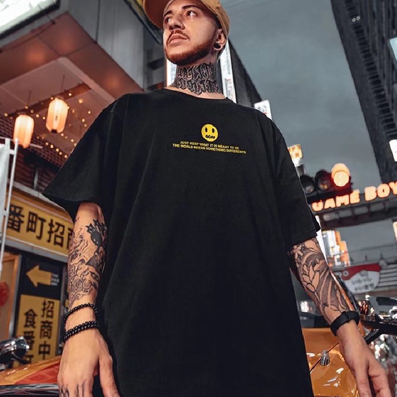 Áo Thun Dáng Rộng In Họa Tiết Hoạt Hình Phong Cách Hip Hop Nhật Bản Thời Trang Mùa Hè Cho Nam Cỡ M-8XL