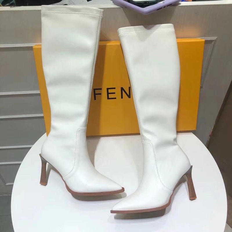 Bốt đùi, boot cao gót fendi mũi nhọn fullbox hàng quảng châu cao cấp