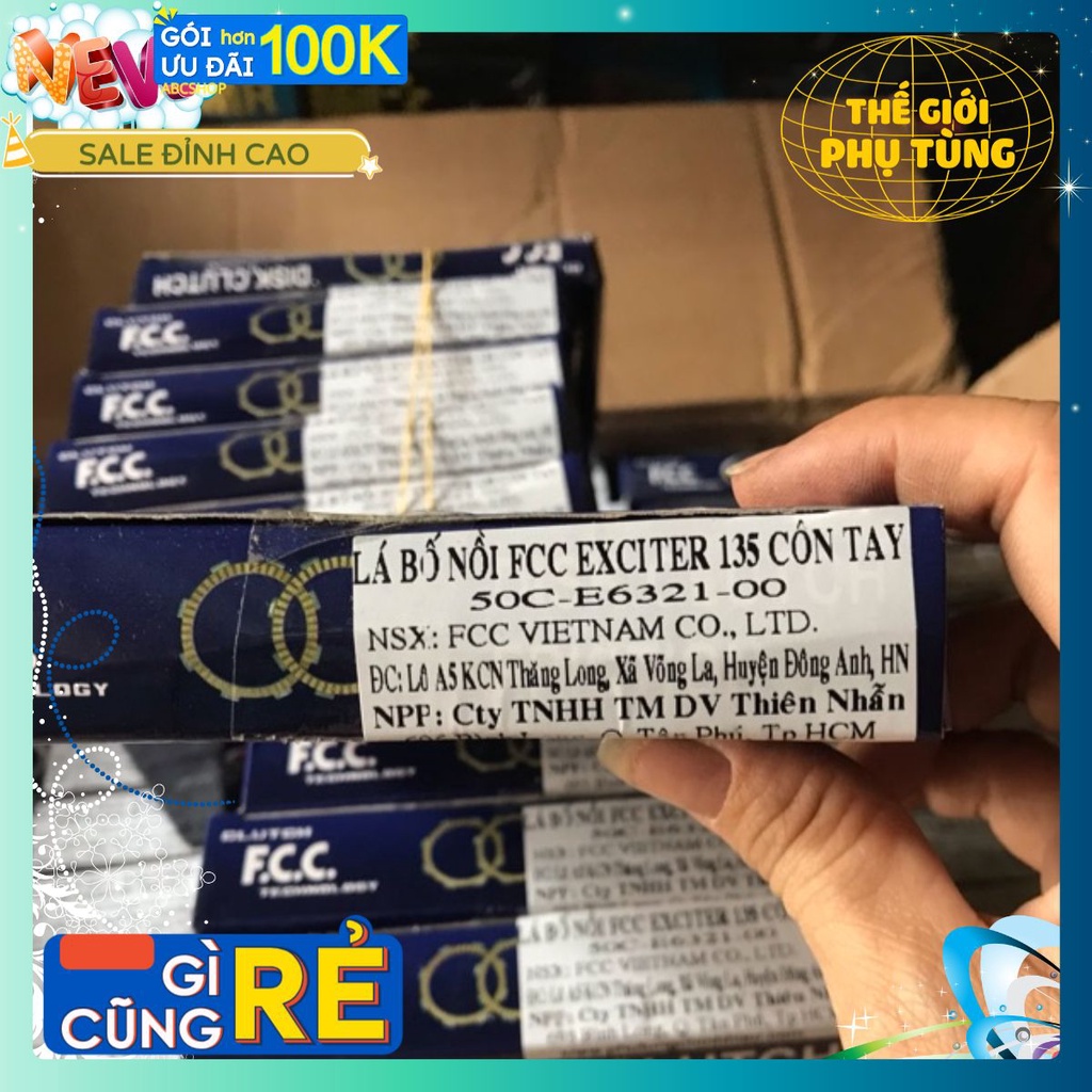 Lá bố nồi xe Exciter 135 Côn tay Ex135 hãng Fcc Nhật Bản (cho xe máy yamaha ya)
