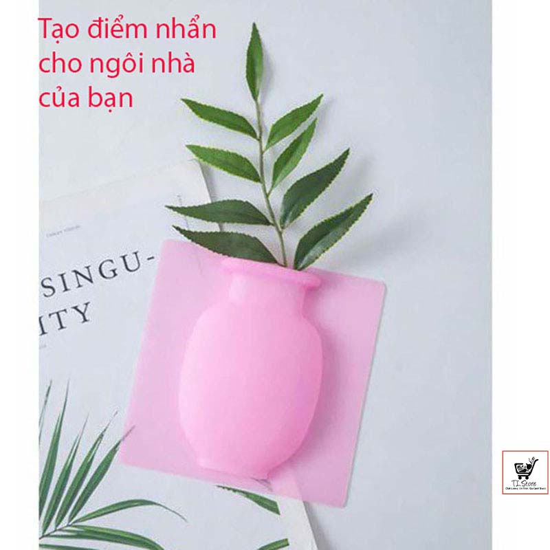 Bình hoa dán tường chất liệu silicon thiết kế sáng tạo phong cách Châu ÂU (BÌNH HOA DÁN TƯỜNG)