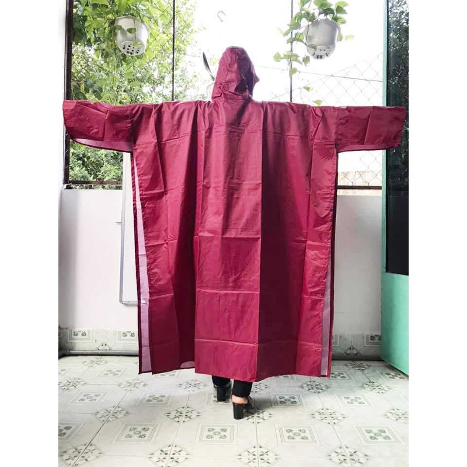 Áo mưa vải dù 2 tà 2  -  Loại 1M4 - Dành cho người cao 1M58 đến 1m75 -Nhiều màu -  Ảnh Thật