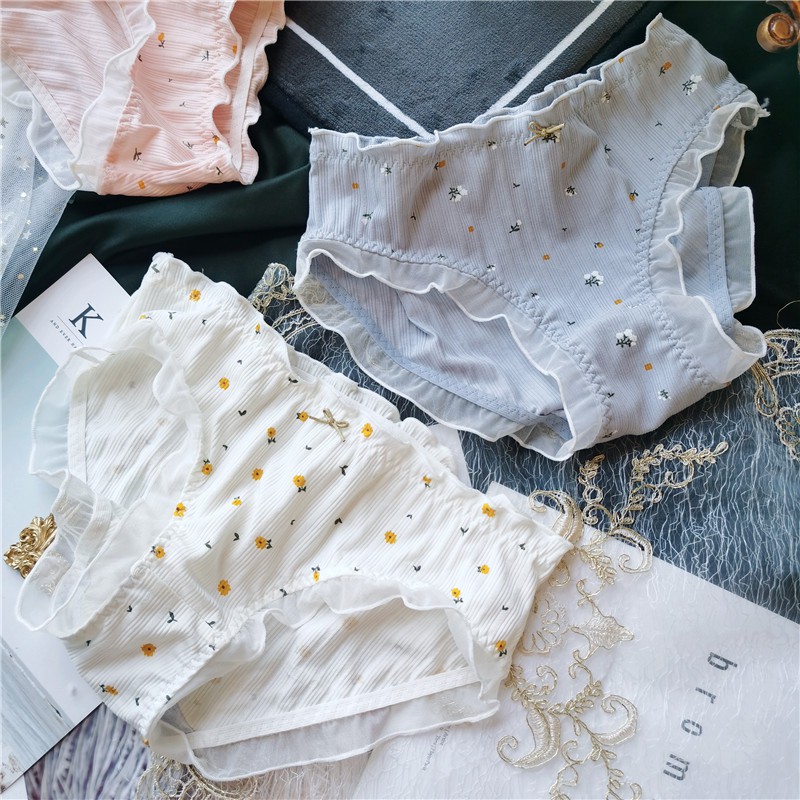 Quần lót bông gân phối ren Jun B2 | BigBuy360 - bigbuy360.vn