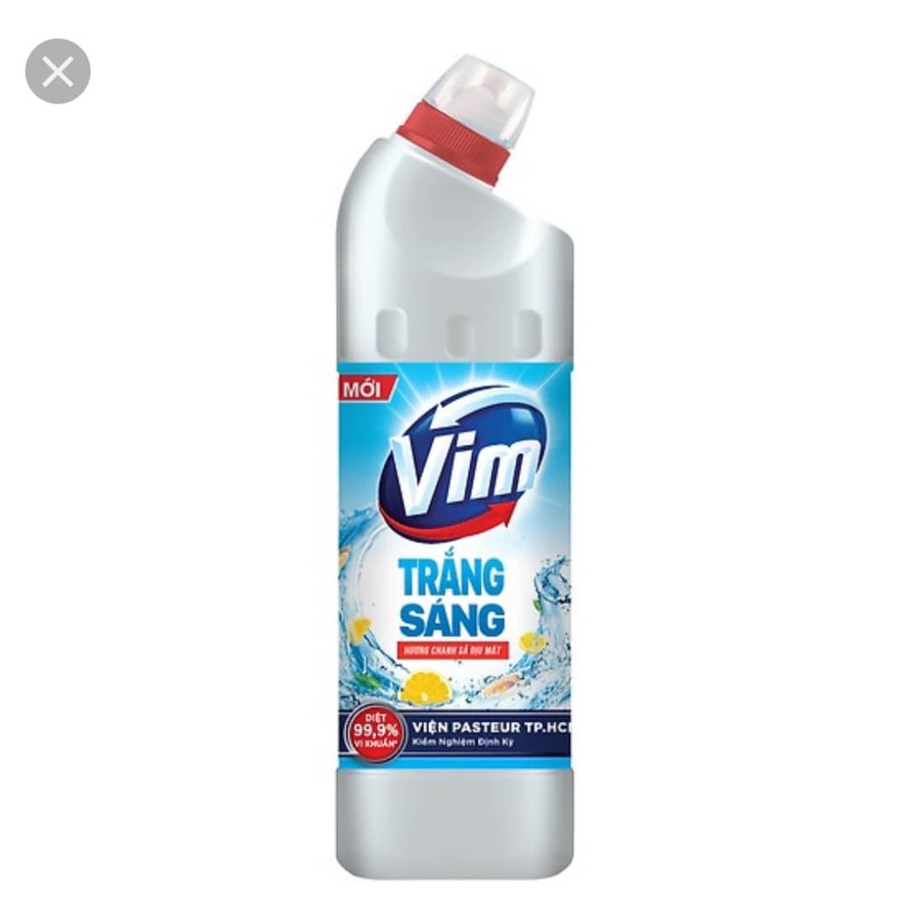 Gel tẩy rửa bồn cầu và nhà tắm Vim trắng sáng hương chanh sả dịu mát chai 880ml