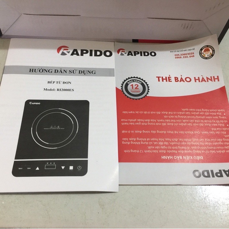 Bếp từ đơn Rapido RI2000ES-2000W ( bảo hành 12 tháng)