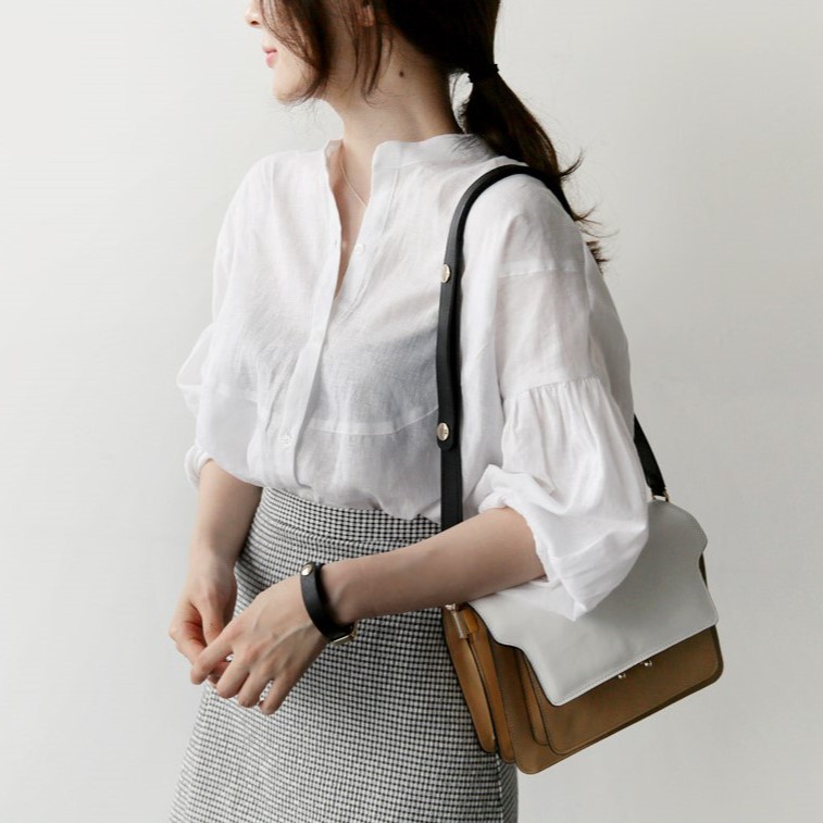 Áo Sơ Mi Bằng Vải Lanh Cotton Dài Tay Màu Trơn 27938