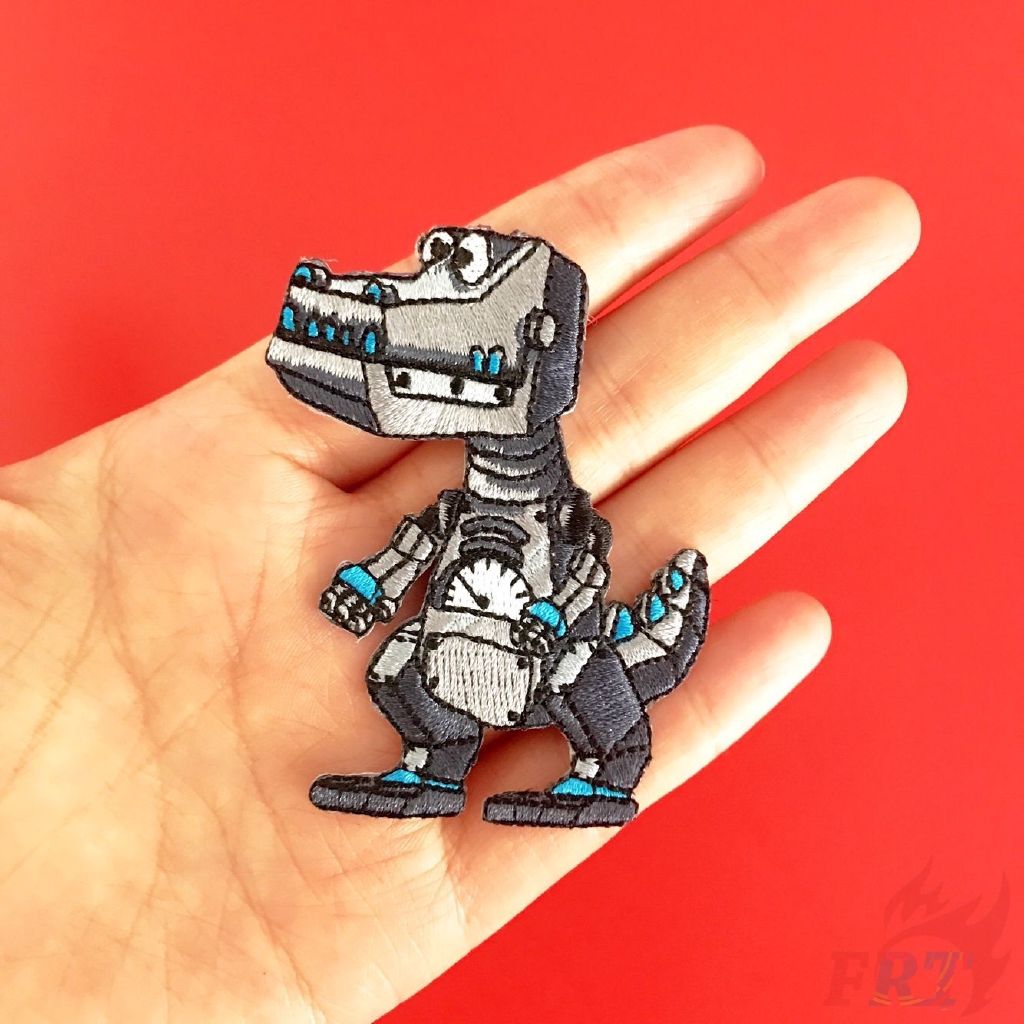 Sticker ủi thêu hình khủng long / robot dễ thương