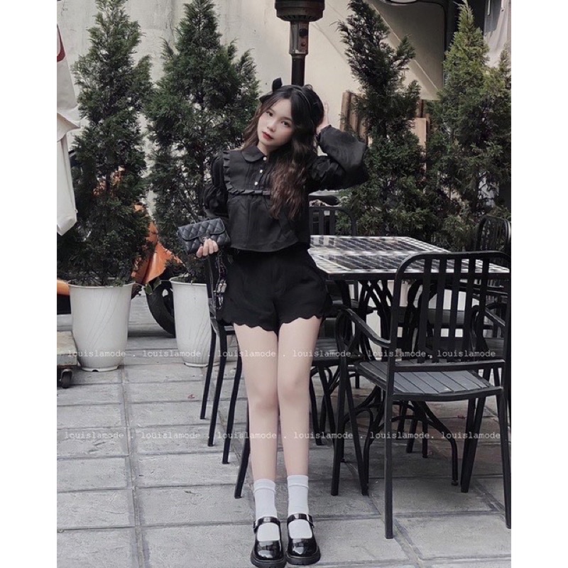 ÁO SƠ MI TAY PHỒNG CROPTOP CÚC NGỌC TIỂU THƯ SIÊU HOT