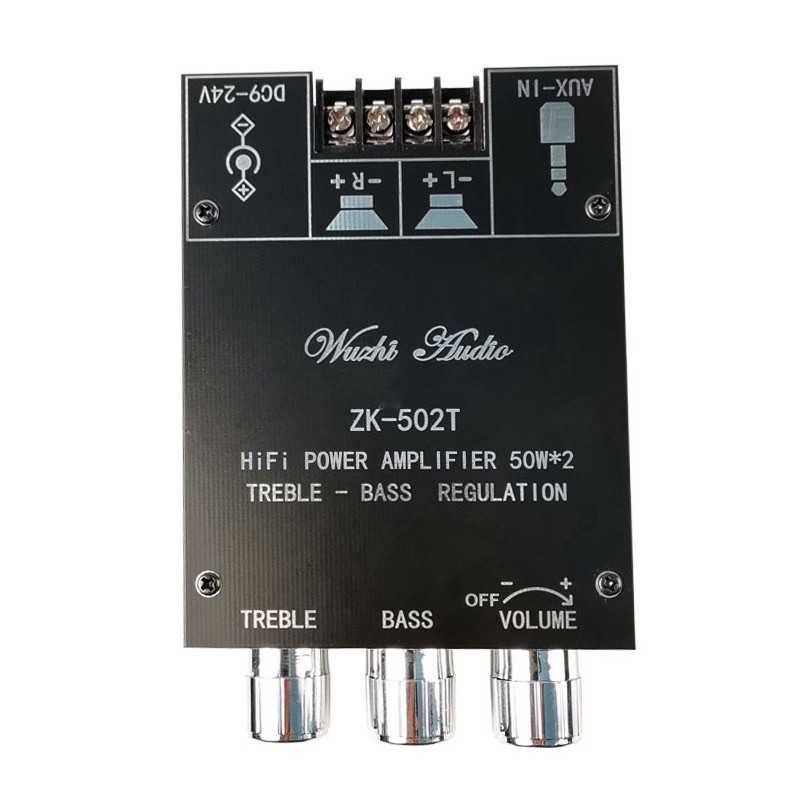 Mạch wuzhi ZK-502T (2x50w, 4-8ohm) có Pre amp chỉnh âm sắc.