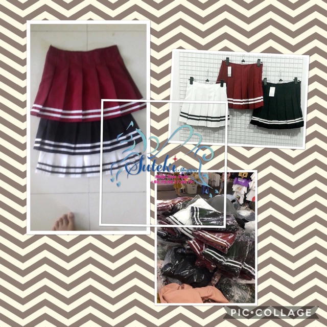 🌙 Suteki Opening: Chân váy ngắn thủy thủ Tennis Kaki xếp li có quần trong Ulzzang Nữ sinh Loại có viền chân | BigBuy360 - bigbuy360.vn