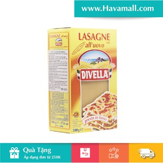 Mì lá Divella Lasagne số 108 – hộp vàng có trứng 500g