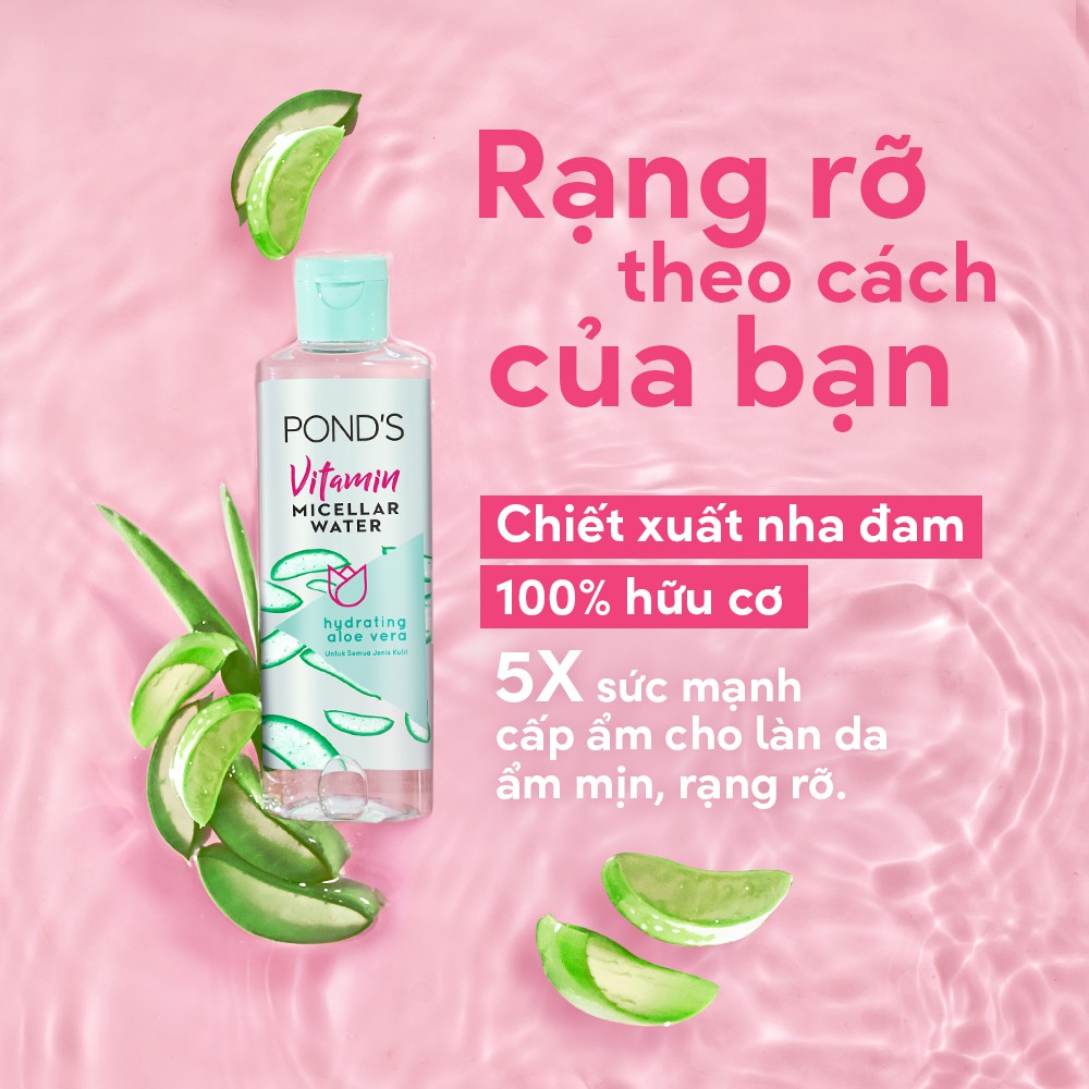 [HB GIFT] Nước tẩy trang Vitamin và Nha đam khóa ẩm Pond's Micellar Water 100ml