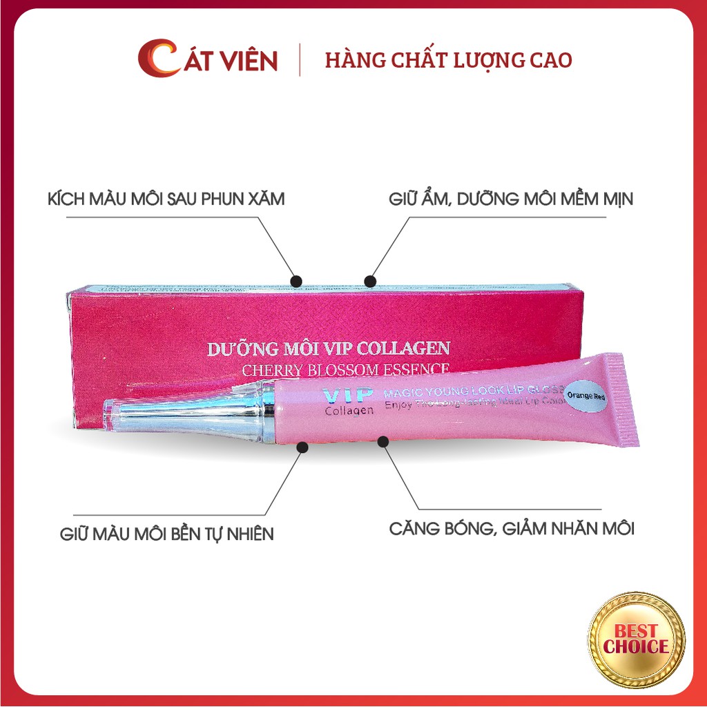Dưỡng kích màu môi Vip Collagen, giảm thâm, căng bóng, giảm nhăn môi, giữ màu môi hồng tự nhiên - 10 tuýp | BigBuy360 - bigbuy360.vn