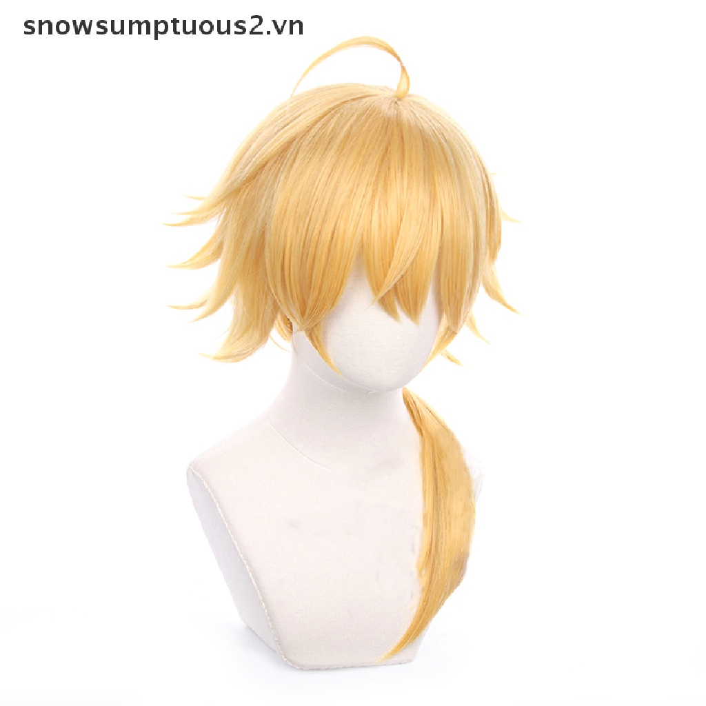Tóc Giả Ngắn Thẳng Nhuộm Màu Hóa Trang Genshin Tohma